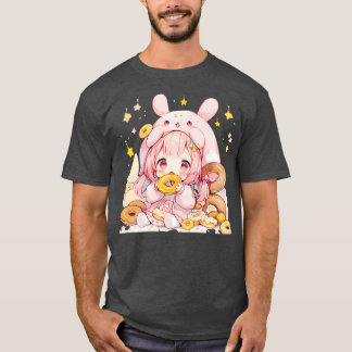 chibi girl and rabbit T-Shirt