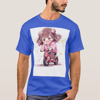 Chibi girl ride a bike T-Shirt