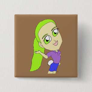 chibi girl with a bunny tail button