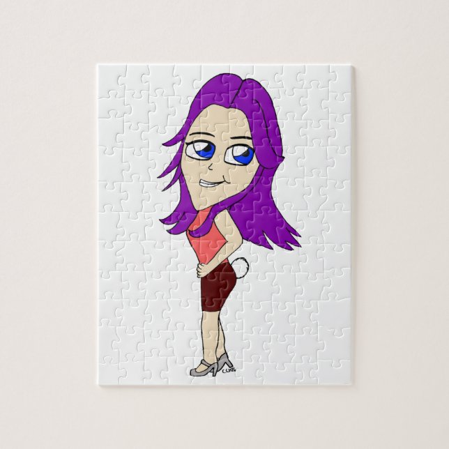 chibi girl with a bunny tail jigsaw puzzle (Vertical)
