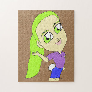 chibi girl with a bunny tail jigsaw puzzle