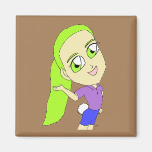 chibi girl with a bunny tail    magnet