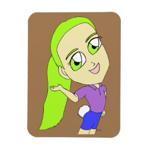 chibi girl with a bunny tail  magnet