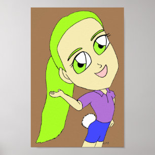 chibi girl with a bunny tail poster