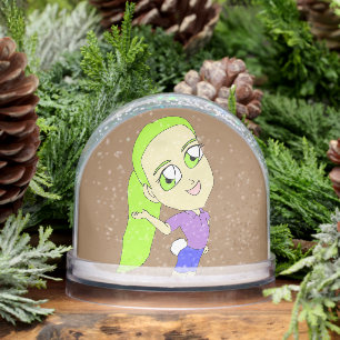 chibi girl with a bunny tail   snowglobe