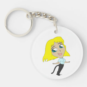 chibi girl with a tail key ring