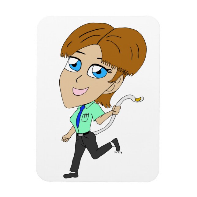 chibi girl with a tail      magnet (Vertical)