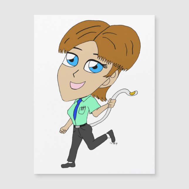 chibi girl with a tail  magnet (Front)
