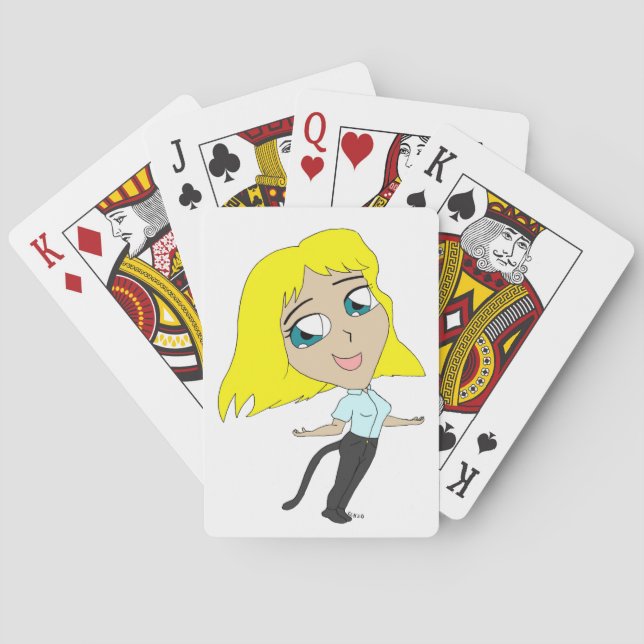chibi girl with a tail  playing cards (Back)