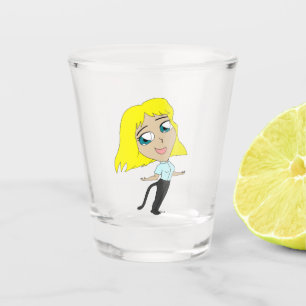 chibi girl with a tail shot glass