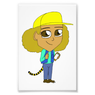 chibi girl with a tiger tail photo print