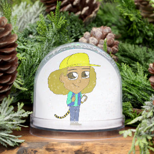 chibi girl with a tiger tail   snowglobe