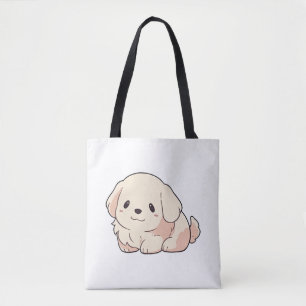 Chibi Golden Retriever Puppy Tote Bag