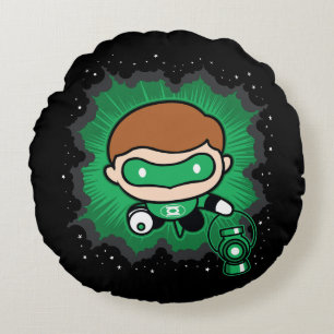 Chibi Green Lantern Flying Through Space Round Cushion
