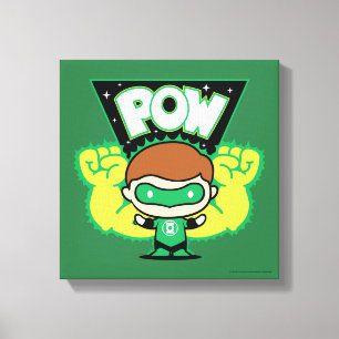 Chibi Green Lantern Forming Giant Fists Canvas Print