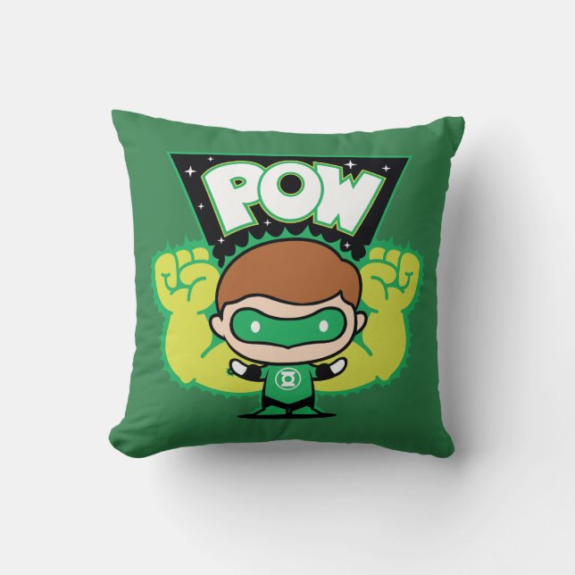 Chibi Green Lantern Forming Giant Fists Cushion (Front)