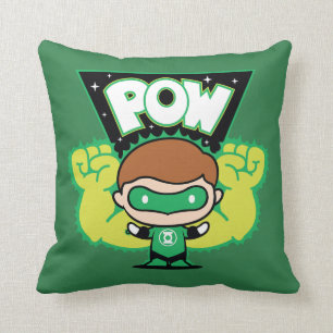 Chibi Green Lantern Forming Giant Fists Cushion