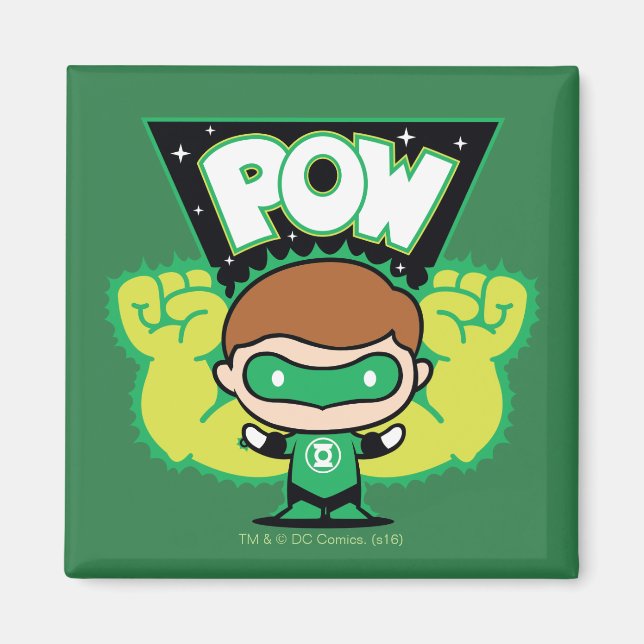 Chibi Green Lantern Forming Giant Fists Magnet (Front)
