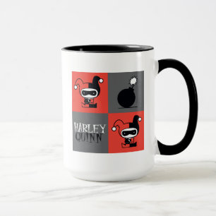 Chibi Harley Quinn Chequered Pattern Mug