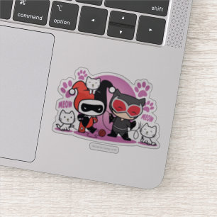 Chibi Harley Quinn & Chibi Catwoman With Cats