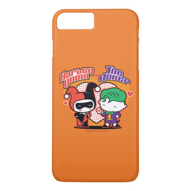 Chibi Harley Quinn & Chibi Joker Hearts Case-Mate iPhone Case (Back)