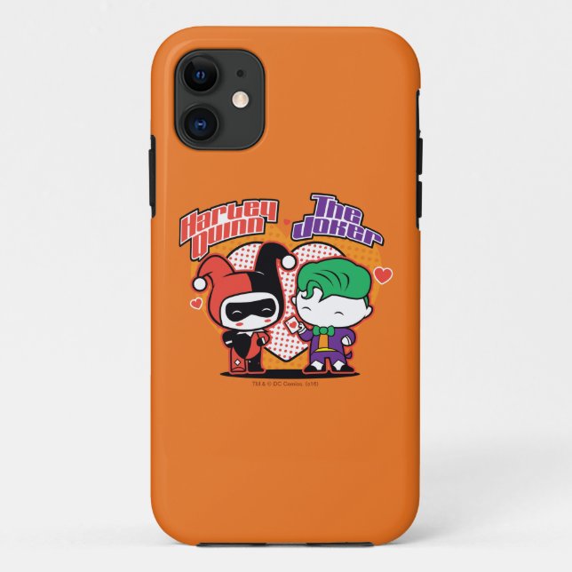 Chibi Harley Quinn & Chibi Joker Hearts Case-Mate iPhone Case (Back)