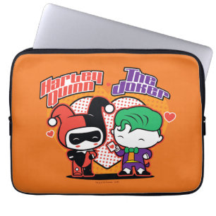 Chibi Harley Quinn & Chibi Joker Hearts Laptop Sleeve