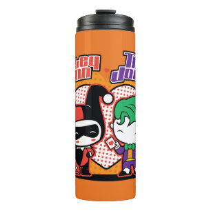 Chibi Harley Quinn & Chibi Joker Hearts Thermal Tumbler