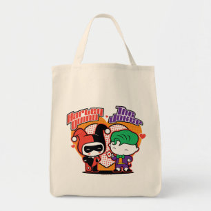 Chibi Harley Quinn & Chibi Joker Hearts Tote Bag
