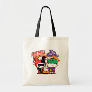 Chibi Harley Quinn & Chibi Joker Hearts Tote Bag