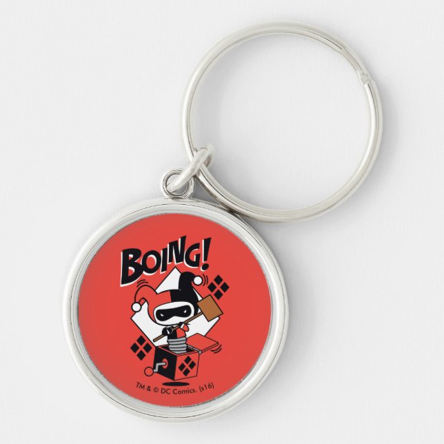 Chibi Harley-Quinn-In-A-Box With Hammer Key Ring (Front)