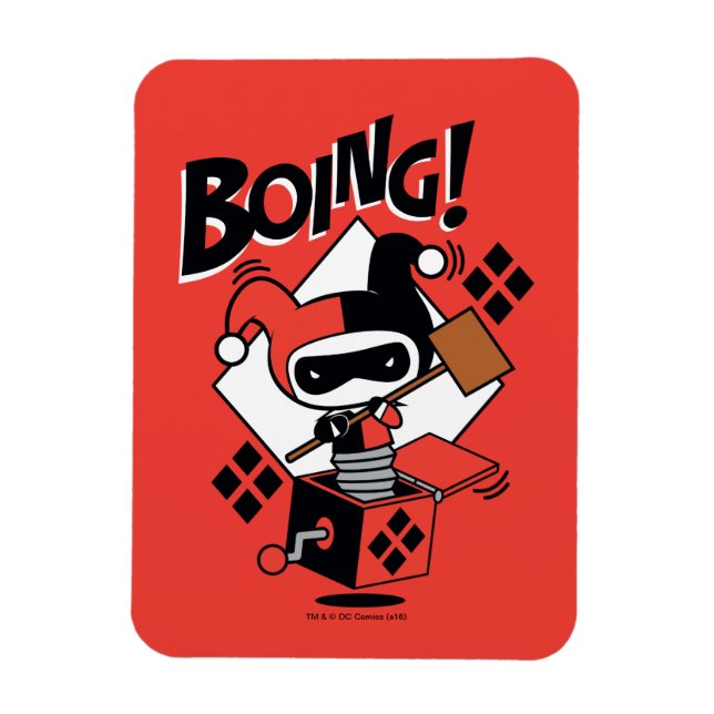 Chibi Harley-Quinn-In-A-Box With Hammer Magnet (Vertical)