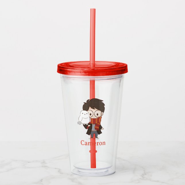 Chibi HARRY POTTER™ & Hedwig Acrylic Tumbler (Front)