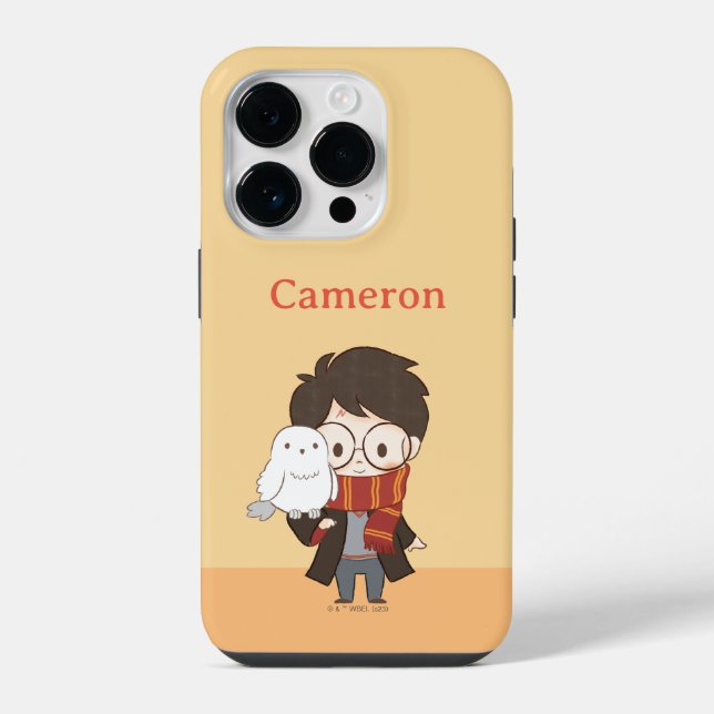 Chibi HARRY POTTER™ & Hedwig iPhone Case (Back)