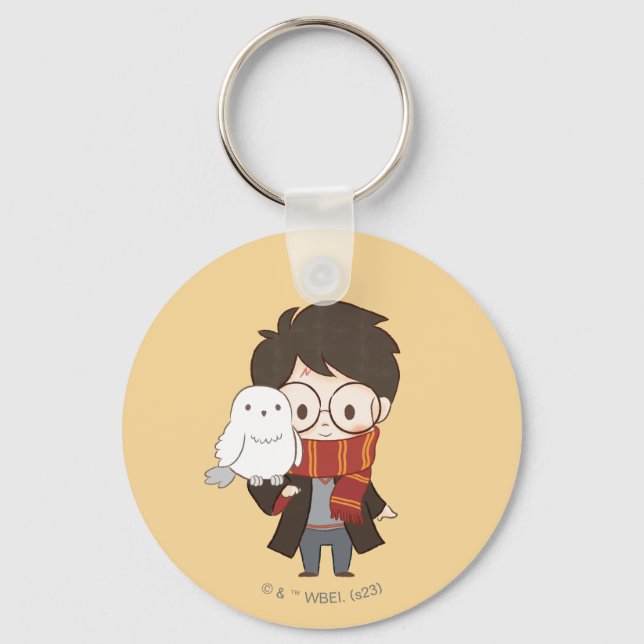 Chibi HARRY POTTER™ & Hedwig Key Ring (Front)