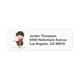 Chibi HARRY POTTER™ & Hedwig Return Address Label