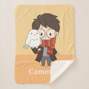 Chibi HARRY POTTER™ & Hedwig Sherpa Blanket