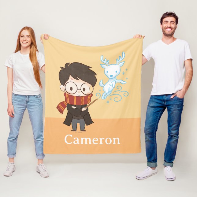 Chibi HARRY POTTER™ Patronus Fleece Blanket (In Situ)