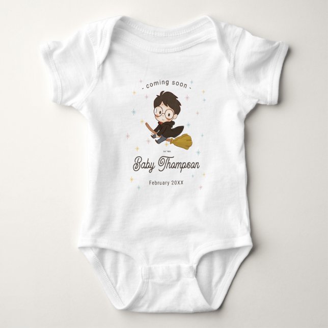 Chibi Harry Potter Wizard Baby Shower Bodysuit (Front)