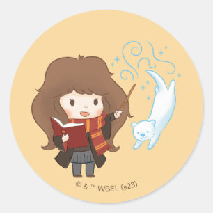 Chibi Hermione Granger Patronus Classic Round Sticker