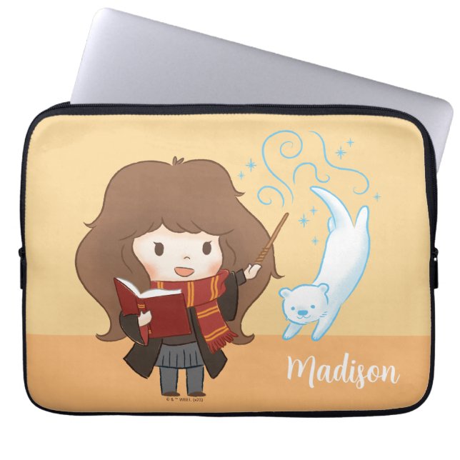 Chibi Hermione Granger Patronus Laptop Sleeve (Front)