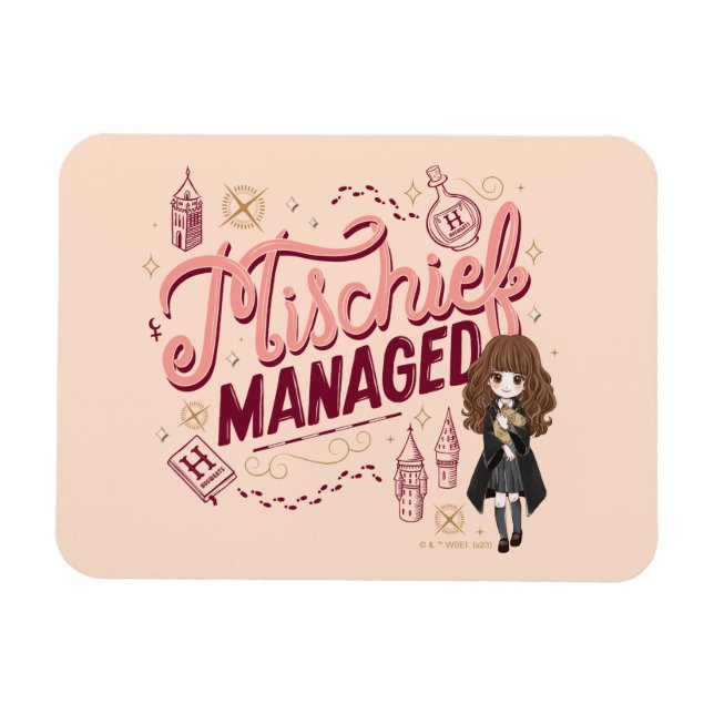 Chibi Hermione "Mischief Managed" Magnet (Horizontal)