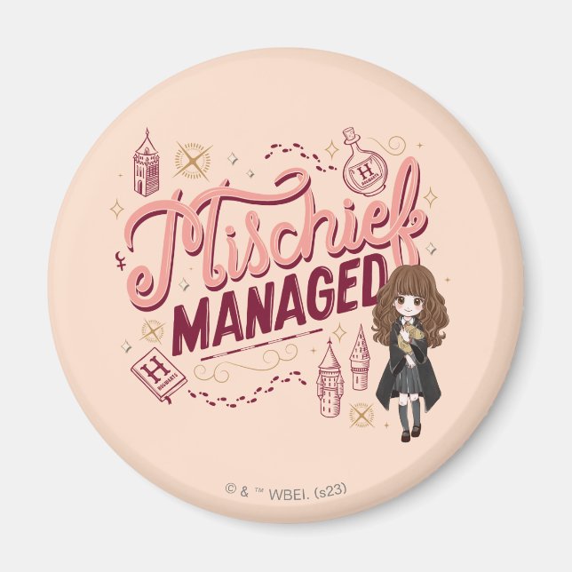 Chibi Hermione "Mischief Managed" Magnet (Front)