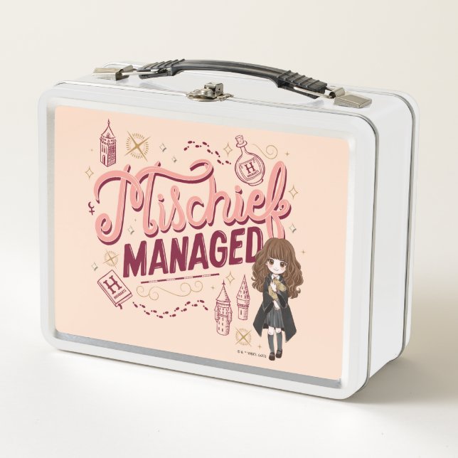 Chibi Hermione "Mischief Managed" Metal Lunch Box (Front)