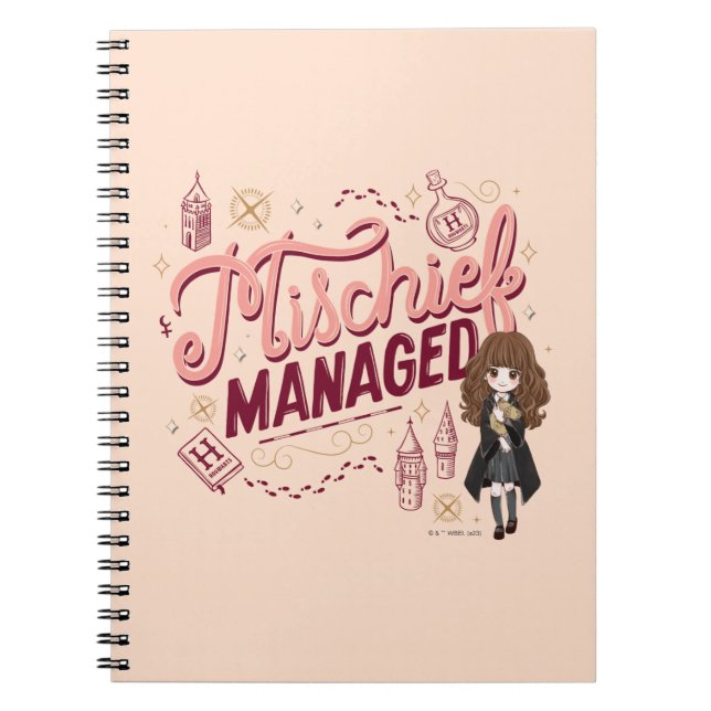 Chibi Hermione "Mischief Managed" Notebook (Front)