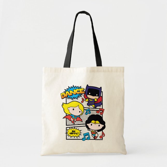 Chibi Heroes Dancing Tote Bag (Front)