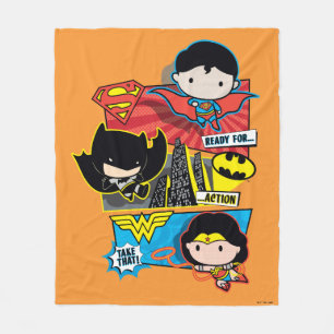 Chibi Heroes Ready For Action! Fleece Blanket