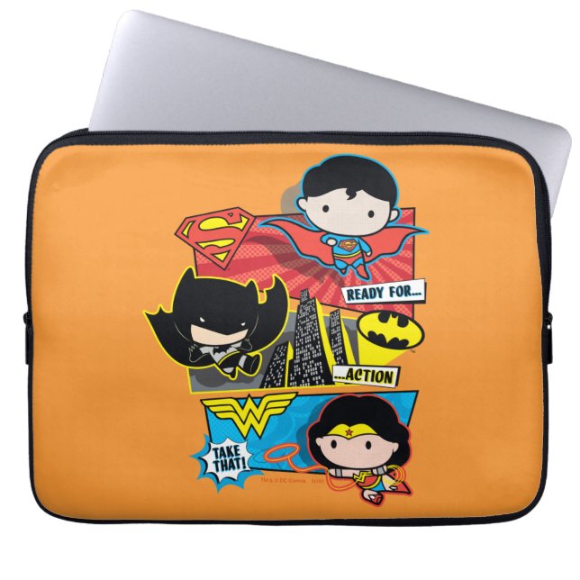 Chibi Heroes Ready For Action! Laptop Sleeve (Front)
