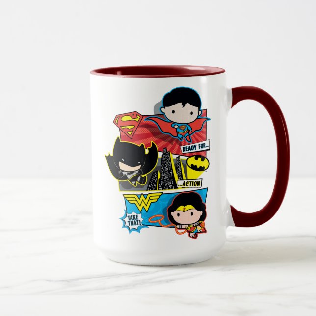 Chibi Heroes Ready For Action! Mug (Right)