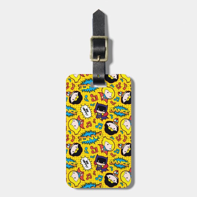 Chibi Heroine Dance Pattern Luggage Tag (Front Vertical)